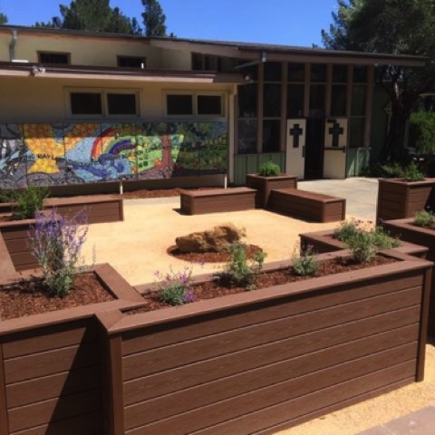 The finished, planted garden!  
August 22, 2015