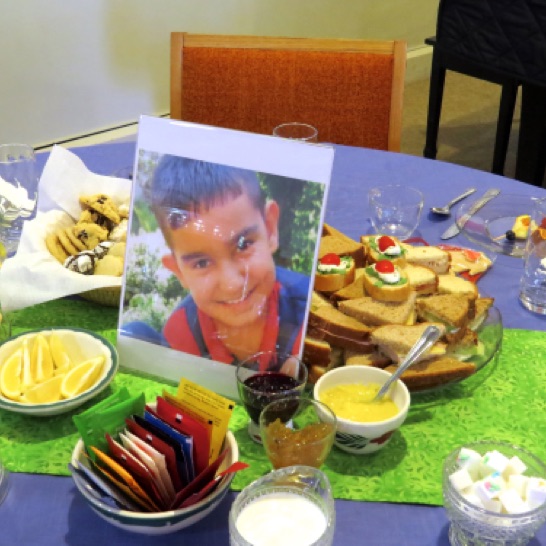 Each table was adorned with the face of a child who has been part of the Shevet project.